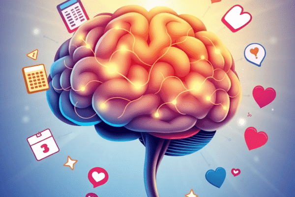 Cognitive Thinker: What You Need to Know Stylized human brain with glowing neural connections, surrounded by icons of decision-making, health, and cognition on a bright, abstract light bac...