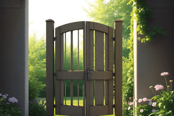Healthy Boundaries in Relationships: Why They Matter for Total Wellness A serene garden gate slightly open with soft natural light, surrounded by greenery and flowers, symbolizing peace, balance, and healthy boundaries.